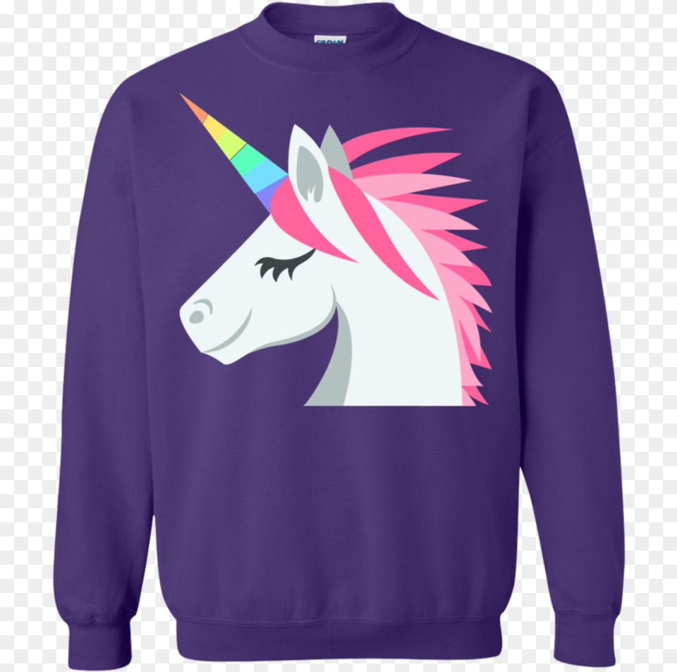 Unicorn Face Emoji Sweatshirt Shirt, Clothing, Knitwear, Long Sleeve, Sweater Free Png Download