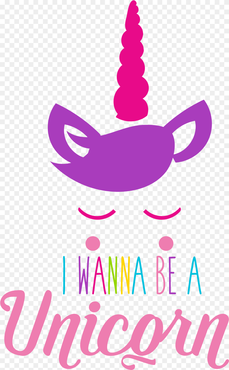 Unicorn Face Wannabe Cutting Files Svg Dxf Pdf Eps Illustration, Purple, Person, People, Animal Free Png Download