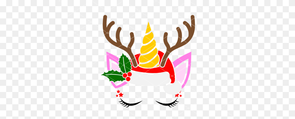 Unicorn Face With Christmas Hat Language, Clothing, People, Person Png