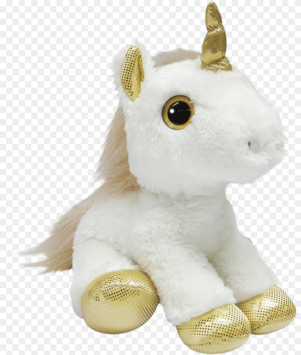Unicorn Gold Glitter Eyes 30cm Soft, Plush, Toy Free Png