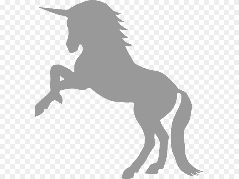 Unicorn Gray Myth Mythological Creature Silhouette Silhouette Unicorn Clipart, Stencil, Baby, Person, Animal Png