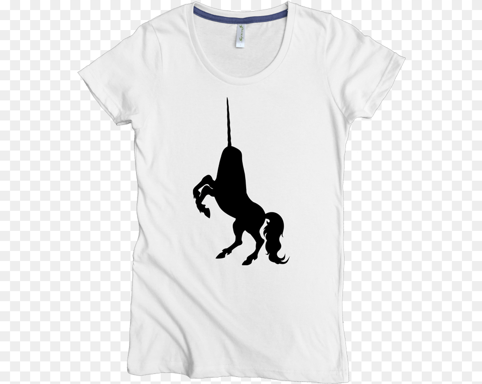 Unicorn Halfbreed W White T Shirt, Clothing, T-shirt, Person Png