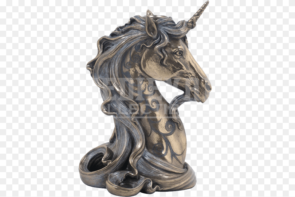 Unicorn Head Candle Holder Unicorn Candle Holder, Bronze, Figurine, Art, Animal Free Png