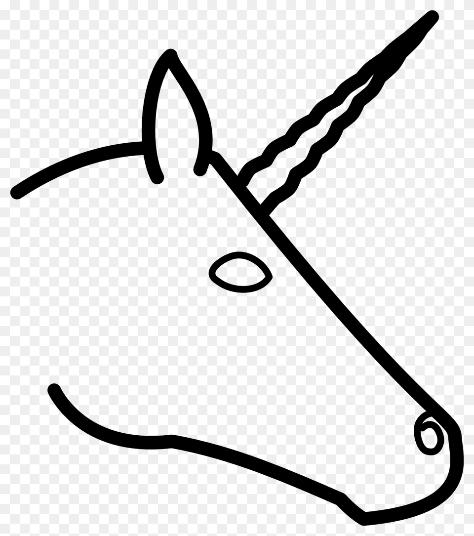 Unicorn Head Clipart Black And White, Bow, Weapon, Animal, Mammal Free Transparent Png