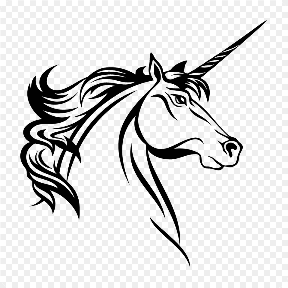 Unicorn Head Decal Style Horse Head Drawing Unicorn Png Image