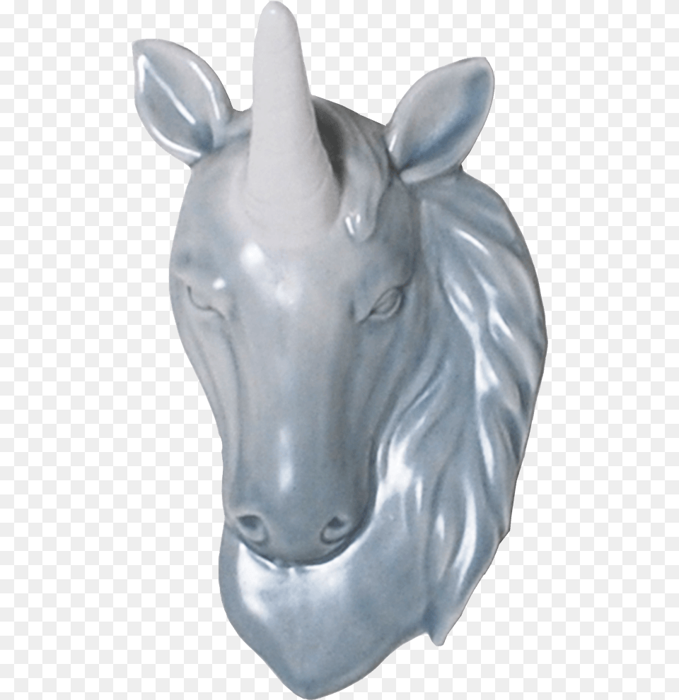 Unicorn Head Light Blue Wall Hook, Art, Figurine, Porcelain, Pottery Free Transparent Png