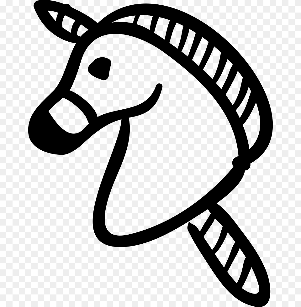 Unicorn Head On Stick Toy Unicorn, Clothing, Hat, Stencil, Animal Free Png Download