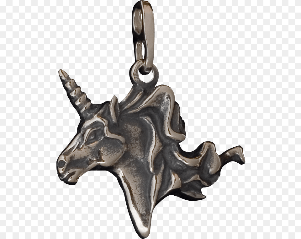 Unicorn Head Pendant Pendant, Accessories, Silver, Jewelry, Animal Png Image