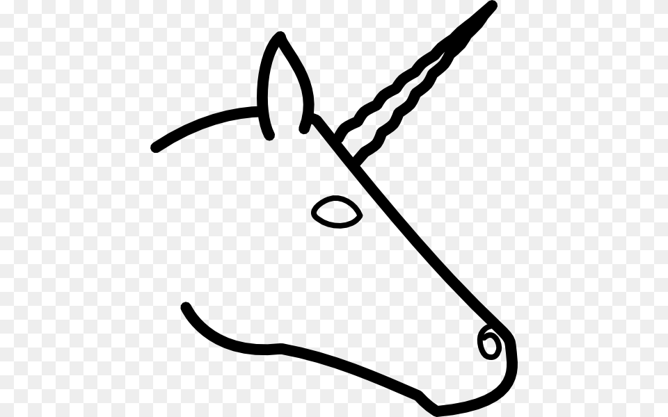 Unicorn Head Profile Clip Art, Bow, Weapon, Animal, Mammal Png