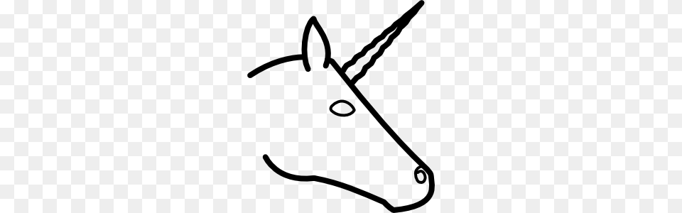 Unicorn Head Profile Clip Art, Bow, Weapon, Animal, Mammal Png