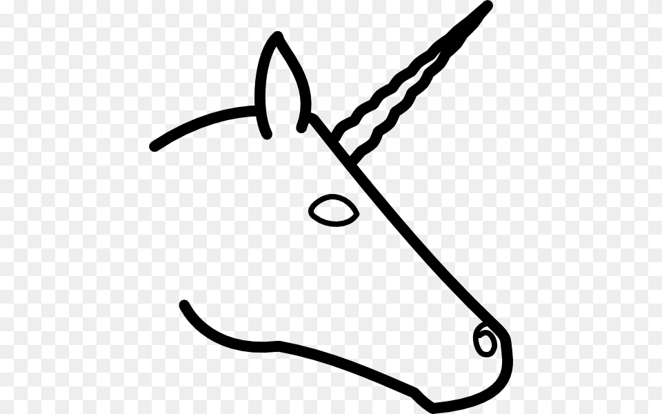 Unicorn Head Profile Clip Arts, Bow, Weapon, Animal, Mammal Free Png Download