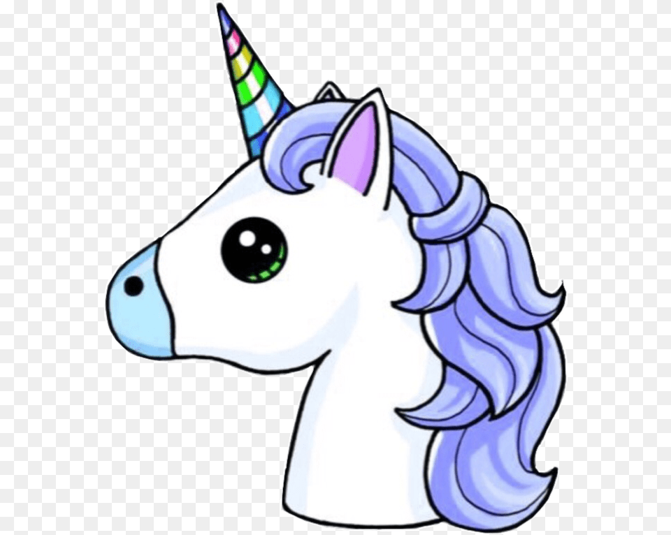 Unicorn Head Unicornhead Blue Rainbow Unicorns Kawaii Imagenes De Unicornio, Clothing, Hat, Outdoors, Nature Free Png Download