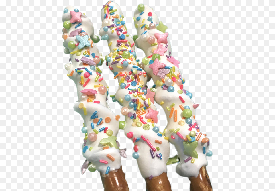 Unicorn Horn Chocolate Covered Pretzel Sticks, Birthday Cake, Cake, Cream, Dessert Free Png