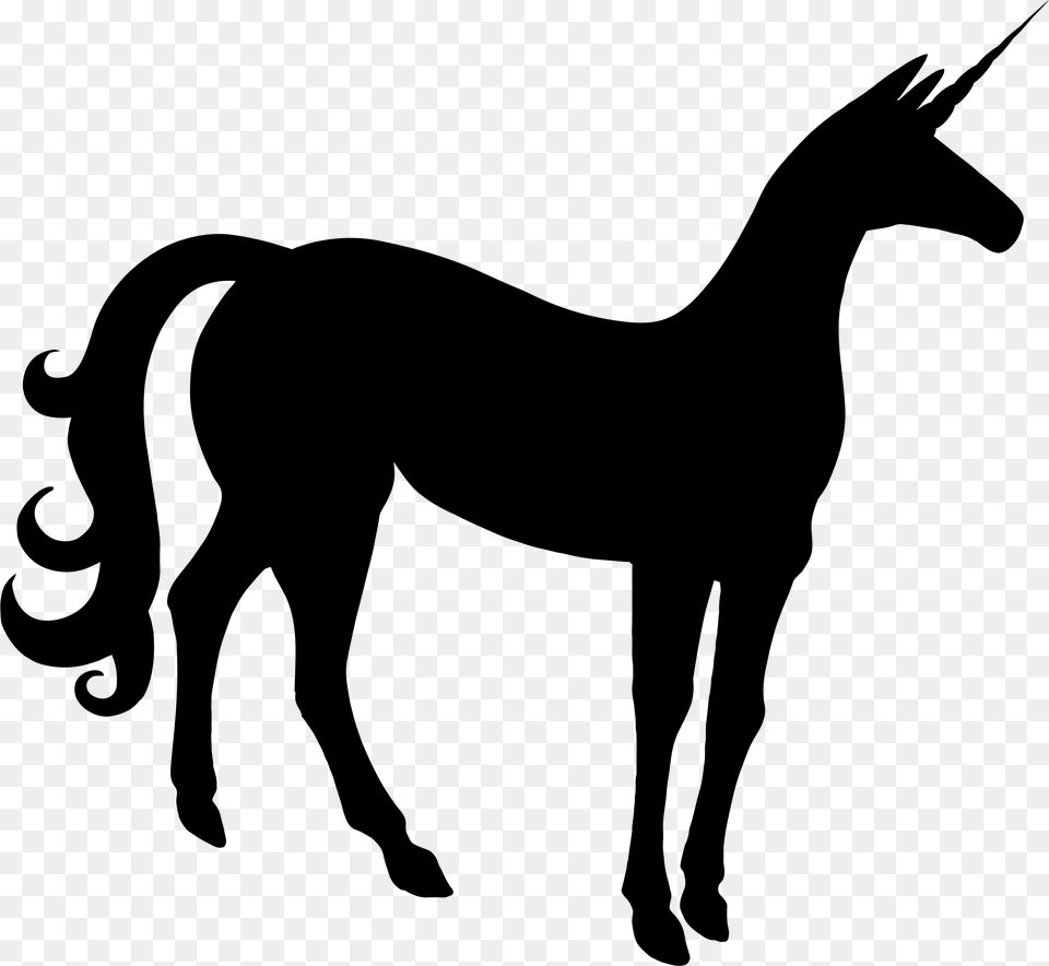 Unicorn Horse Silhouette Clip Art Boxer Dog Graphic, Gray Free Png Download