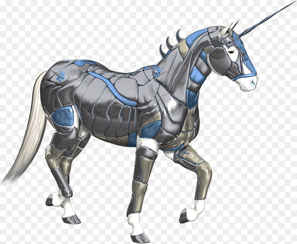 Unicorn Metal Armour Unicorn In Armor, Animal, Horse, Mammal Png