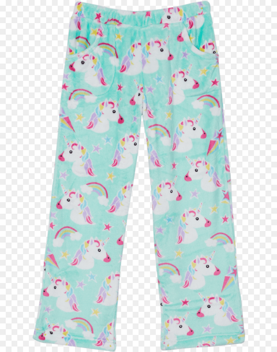 Unicorn Mint Green Plush Pajama Pants, Clothing, Pajamas Png Image
