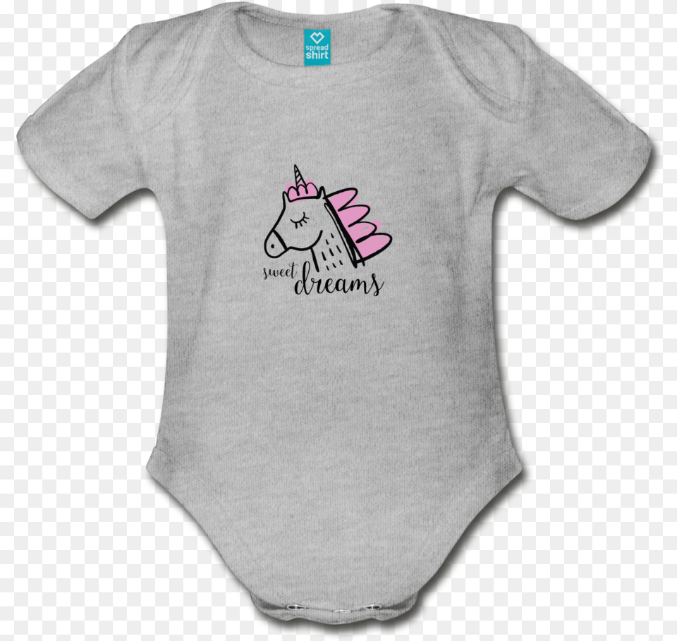 Unicorn Organic Short Sleeve Baby Bodysuit Infant Bodysuit, Clothing, T-shirt, Applique, Pattern Free Transparent Png