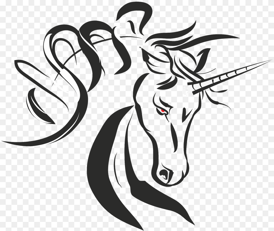 Unicorn Outline Clipart, Animal, Fish, Sea Life, Shark Free Transparent Png