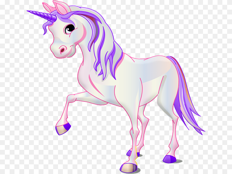 Unicorn Pink Purple Fantasy Animal Girl Pony, Mammal, Horse Free Transparent Png