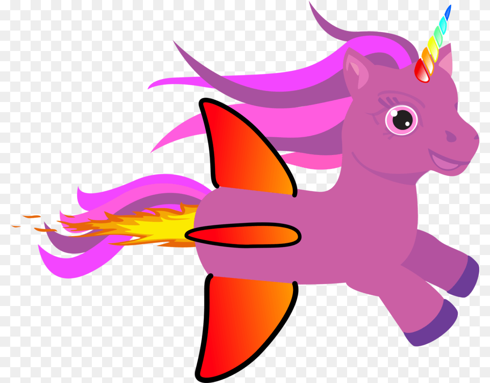 Unicorn Pink Vector Clipart Cartoon Cute Rocket Ship, Art, Graphics, Purple, Animal Png Image