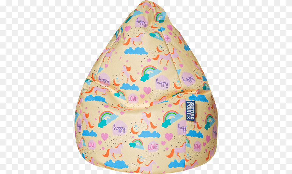 Unicorn Pouf Poire Enfant Univers Licorne L, Furniture, Clothing, Hat, Diaper Free Png Download