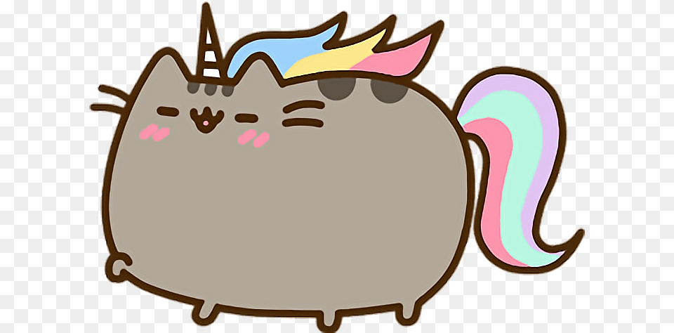 Unicorn Pusheen Rainbow, Bag, Text Png Image