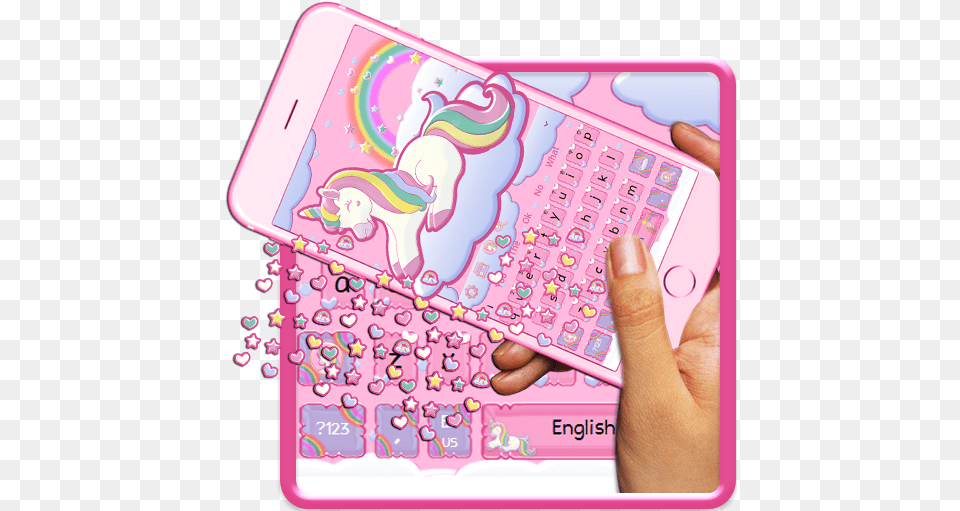 Unicorn Rainbow 3d Keyboard Theme Apk Girly, Electronics, Mobile Phone, Phone, Baby Png