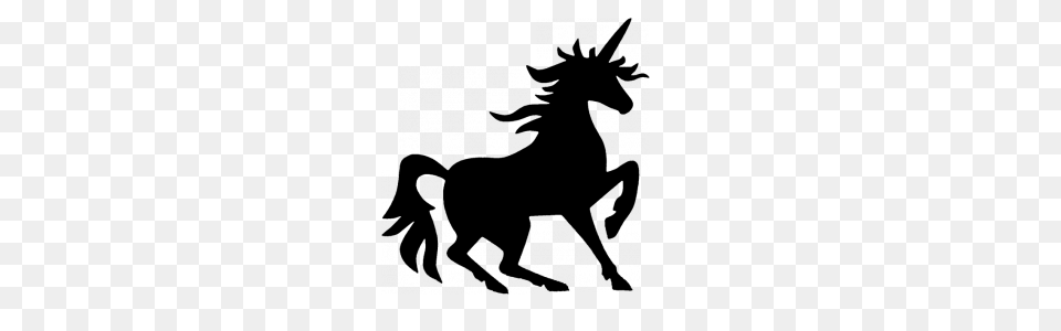 Unicorn Silhouette, Animal, Mammal, Person, Horse Free Png Download
