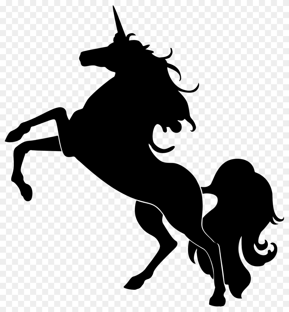 Unicorn Silhouette, Person, Animal, Mammal, Horse Free Png Download