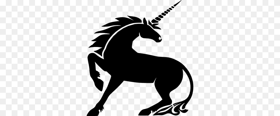 Unicorn Silhouette Looking Back Transparent, Stencil, Person, Animal, Mammal Png Image