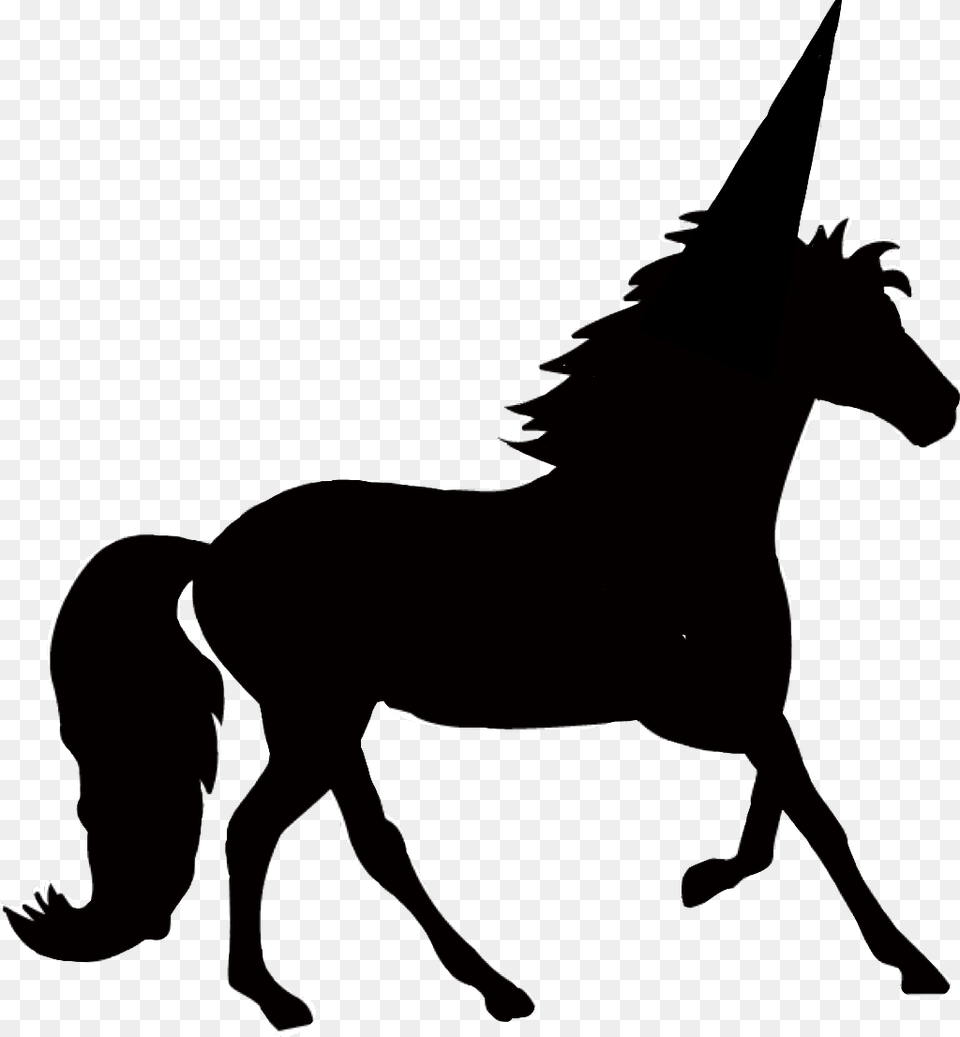 Unicorn Silhouette Magical Horse Girly Freetoedit Horse Transparent Background, Person, Animal, Mammal, Colt Horse Free Png Download