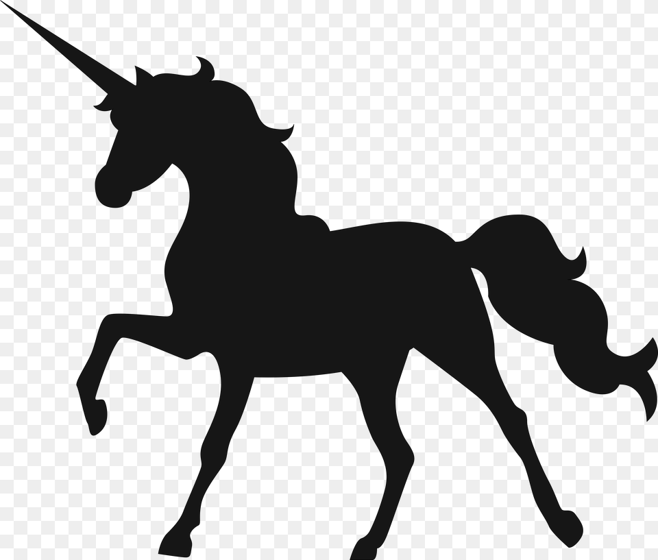 Unicorn Silhouettes Unicorn Outline, Silhouette, Animal, Horse, Mammal Png Image