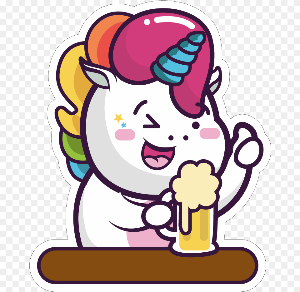 Unicorn Sticker Picture Drunk Unicorn, Cream, Dessert, Food, Ice Cream Free Transparent Png