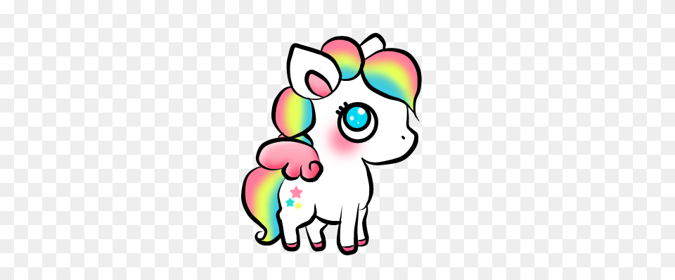 Unicorn Sticker Stickers Cute Colors Kawaii, Art, Graphics, Animal, Bear Free Png Download