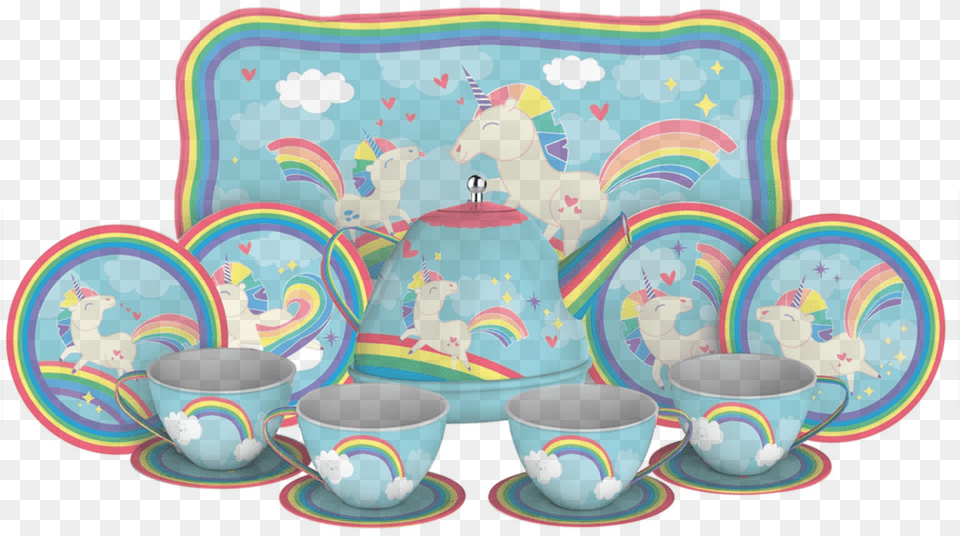 Unicorn Tea Set Unicorn Tin Tea Set, Cup, Pattern, Art Free Png Download