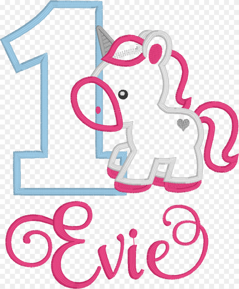 Unicorn Themed Birthday Baby Numbers Unicorn Birthday Clip Art, Text, Symbol Free Png