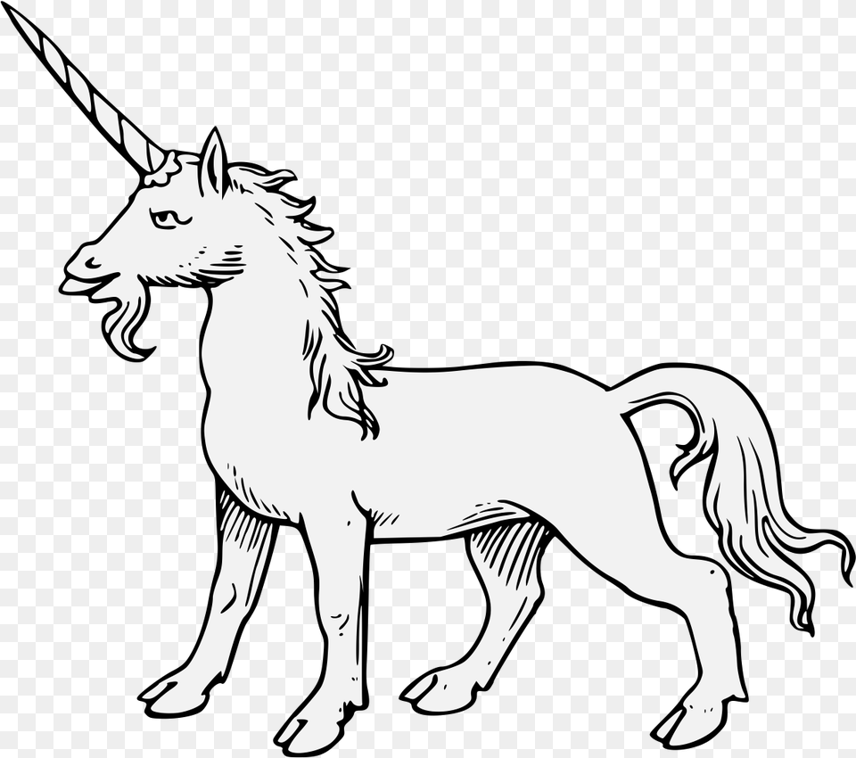 Unicorn Traceable Heraldic Art Line Art, Stencil, Drawing, Animal, Cattle Free Png