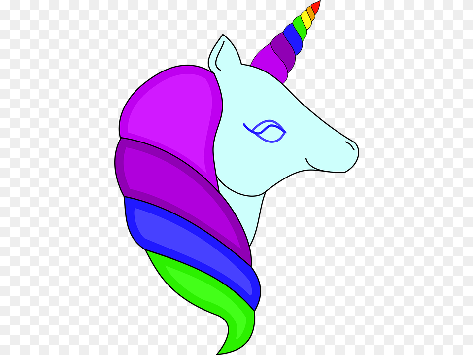 Unicorn Unicorn Head Rainbow Cute Pretty Colorful Enhjrning Hoved Tegning, Clothing, Hat, Baby, Person Png Image