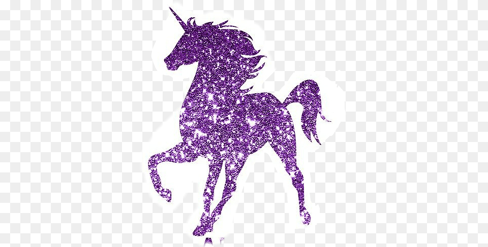 Unicorn Unicorns Glitter Purple White Glitter Unicorn, Silhouette, Baby, Person, Art Png