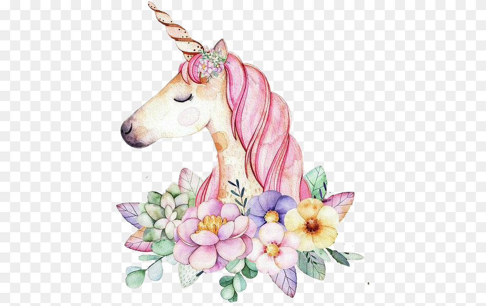 Unicorn Watercolor Painting, Art, Floral Design, Graphics, Pattern Png Image