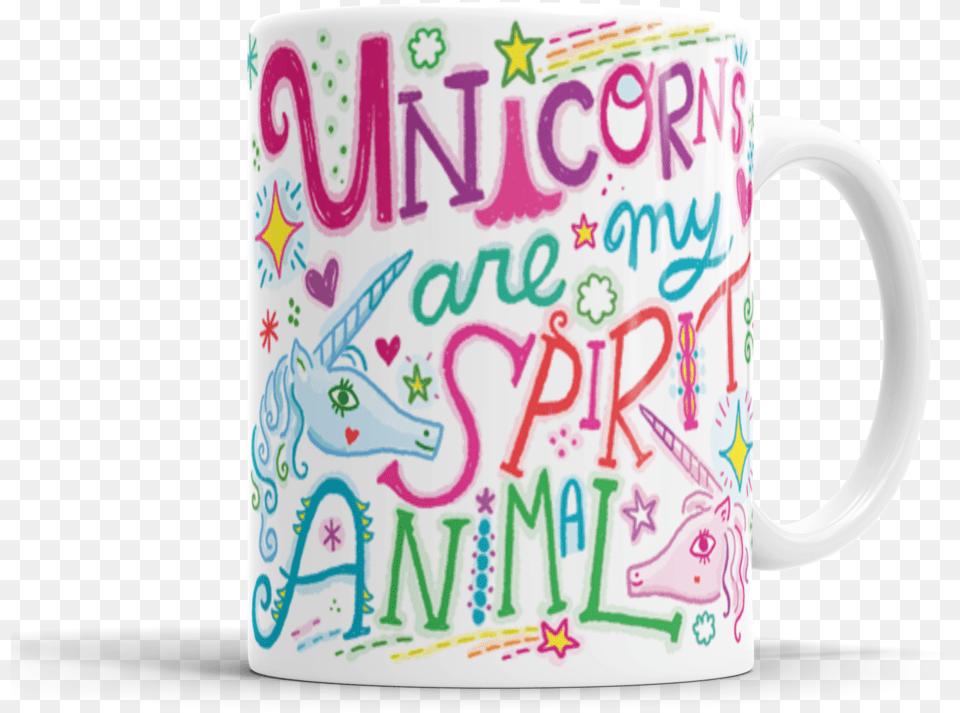 Unicorns Are My Spirit Animal Mug Mug, Birthday Cake, Cake, Cream, Dessert Png