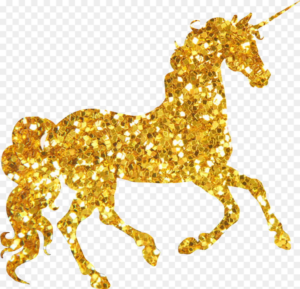 Unicorns Gold Glitter Transparent U0026 Clipart Transparent Background Gold Unicorn, Accessories, Animal, Horse, Mammal Free Png