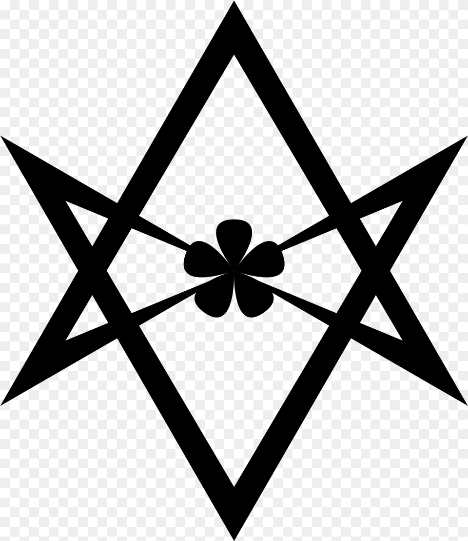 Unicursal Hexagram, Gray Png