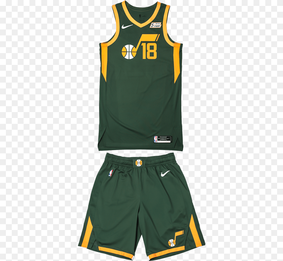 Uniform Full Utah Jazz Jersey Green, Clothing, Shirt, Shorts, Vest Png Image