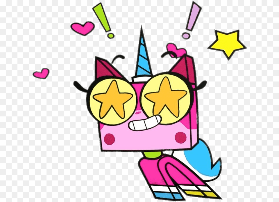 Unikitty Stars In Her Eyes Stickpng Unikitty Shocked Free Transparent Png