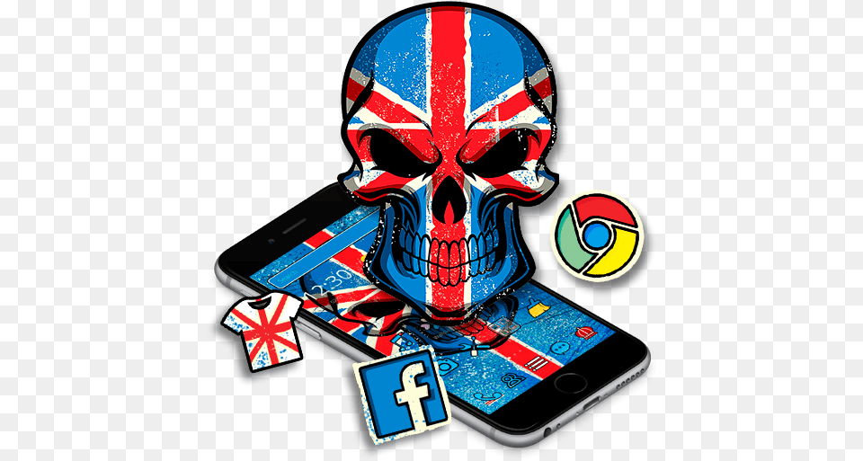 Union Jack Flag Skull Theme U2013 Apps Bei Google Play Smartphone, Electronics, Mobile Phone, Phone Png