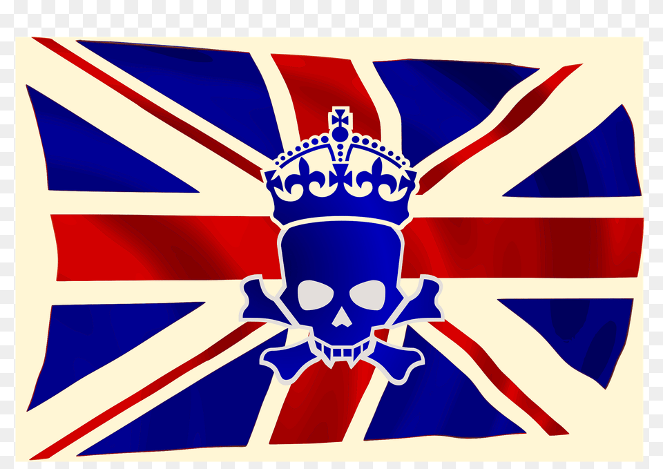 Union Jack With Skull And Crossbones Clipart, Emblem, Symbol, Animal, Fish Free Png