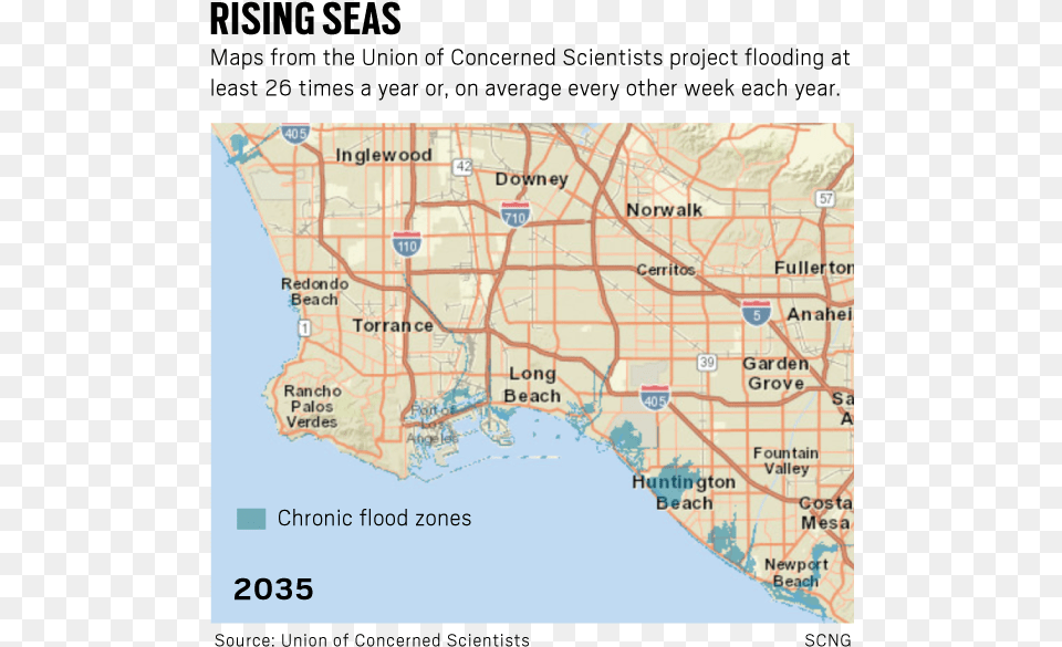 Union Of Concerned Scientists Flooding Map, Chart, Plot, Atlas, Diagram Free Transparent Png