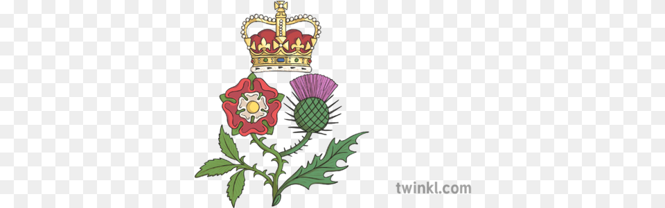 Union Of The Crowns Illustration Twinkl House Of Stuart Flower, Accessories, Jewelry, Plant, Crown Png Image