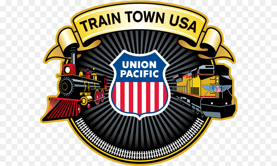 Union Pacific Building America Logo Train Union Pacific Logo, Vehicle, Transportation, Railway, Emblem Png
